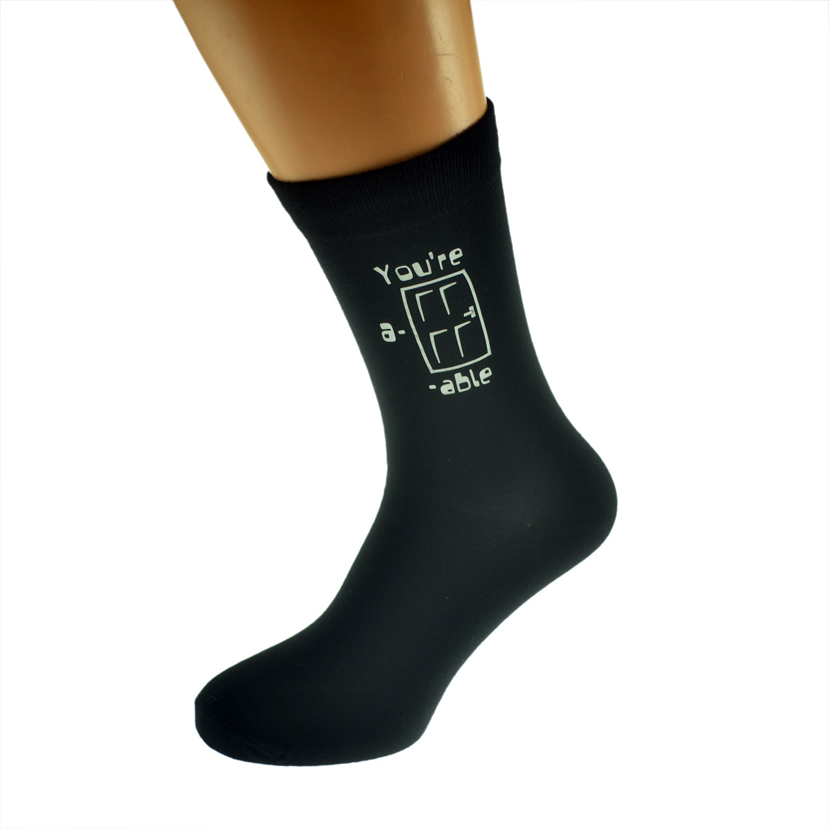 You’re Adorable Funny Valentine Mens Black Socks| Ashton and Finch