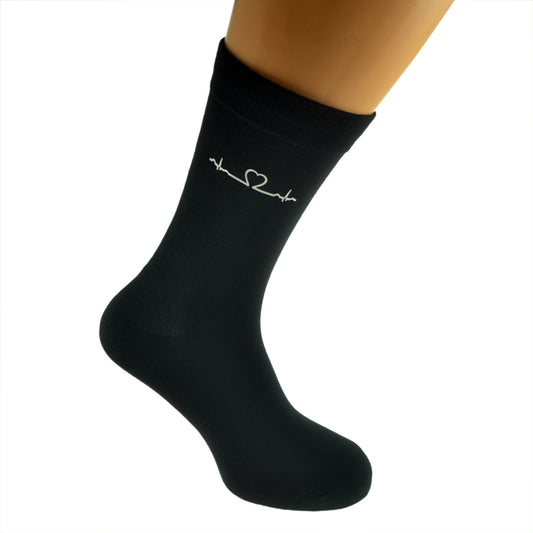 Heart Monitor Valentine Mens Black Socks| Ashton and Finch
