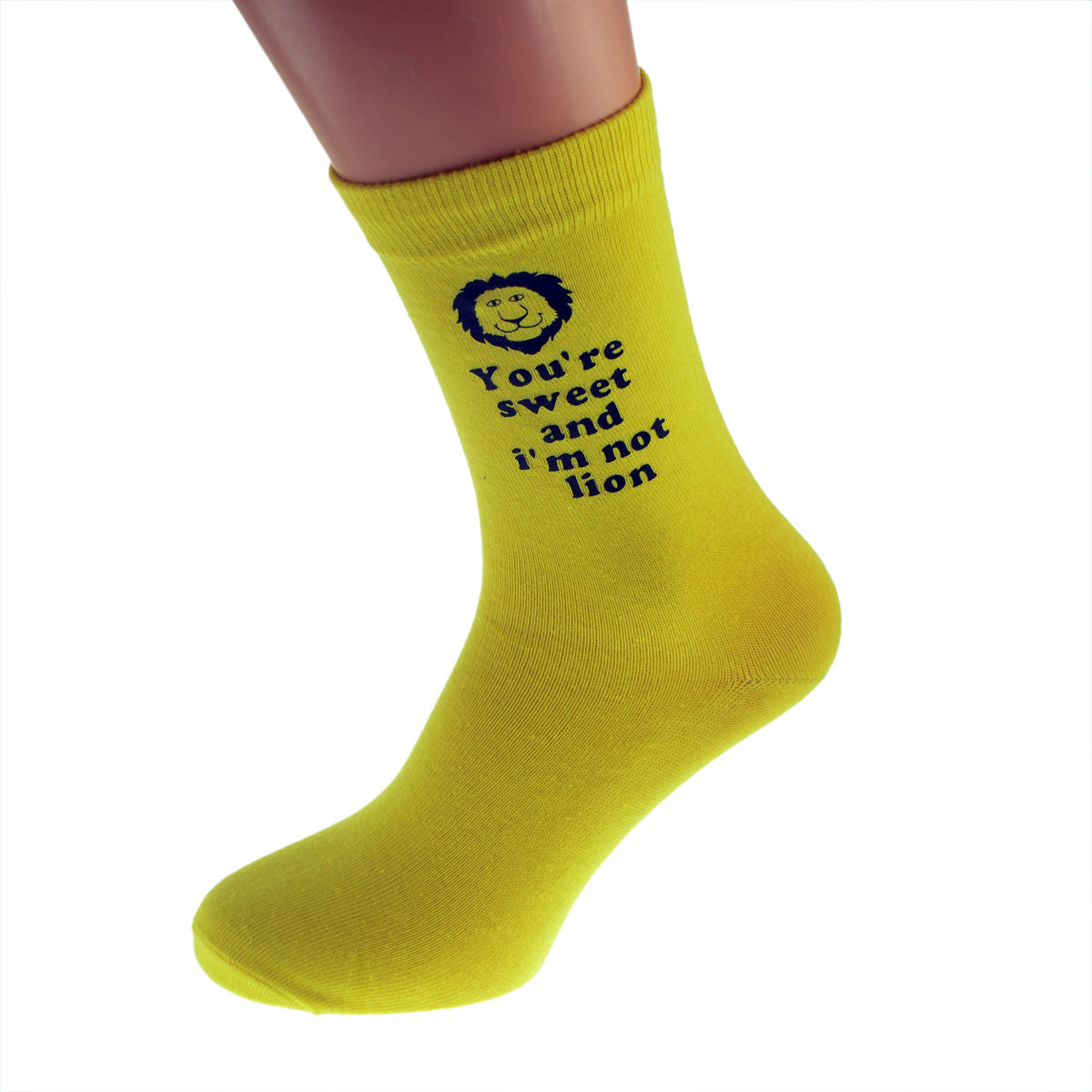You’re Sweet I’m Not Lion Funny Valentine Mens Yellow Socks| Ashton and Finch
