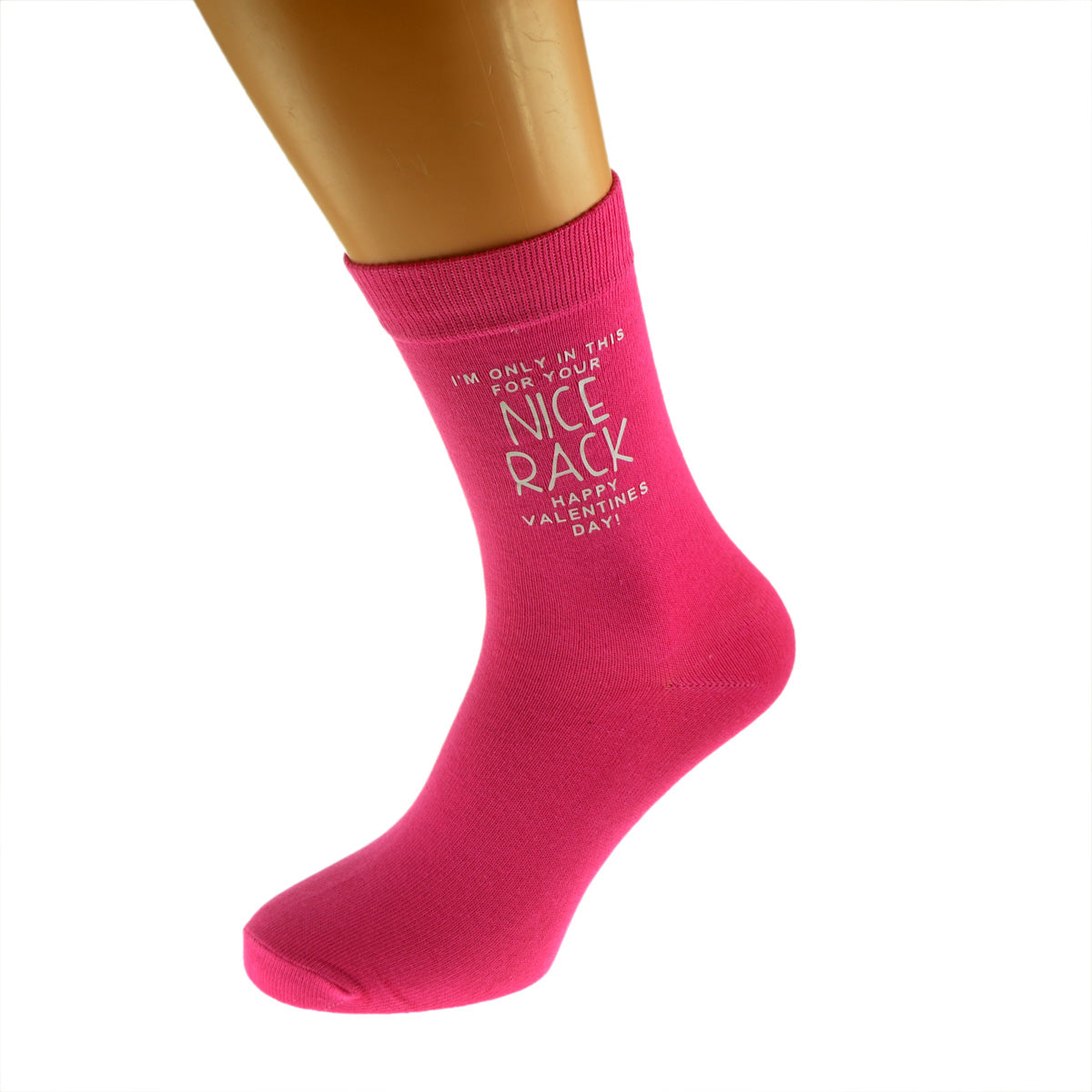 I’m Only In This For Your Nice Rack Cheeky Valentine Ladies Hot Pink Socks| Ashton and Finch