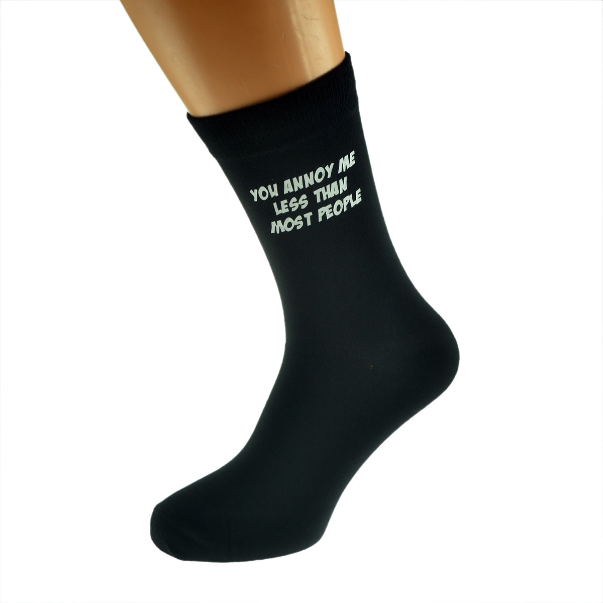 You Annoy Me Less Than Most People Funny Valentine Mens Black Socks| Ashton and Finch