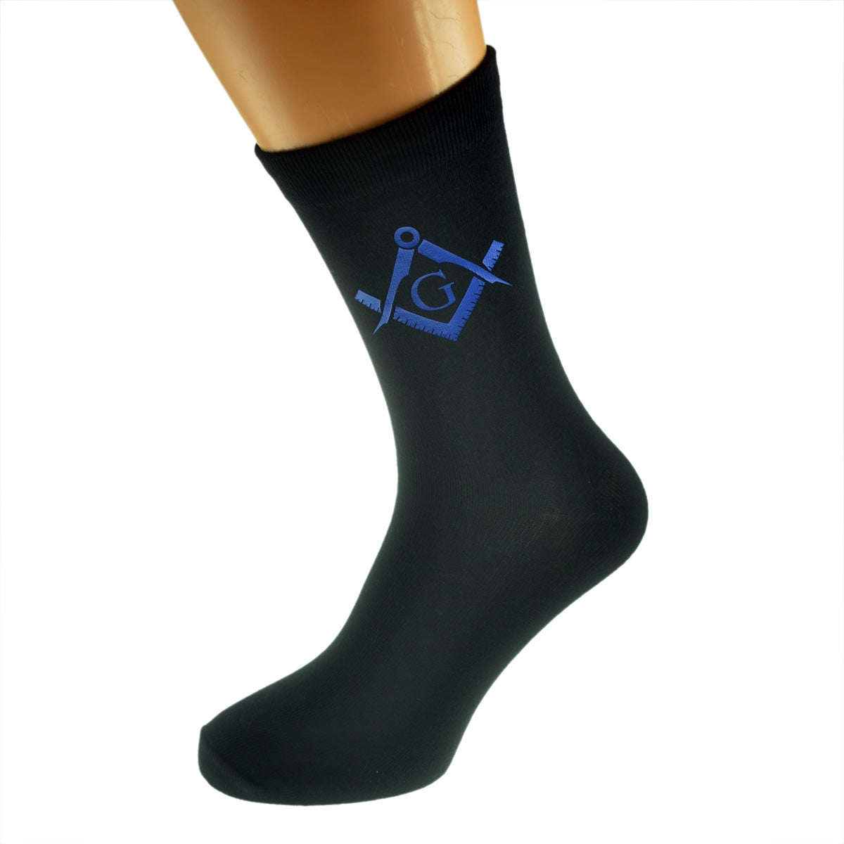 Blue Masonic With G Design Mens Black Socks| Ashton and Finch