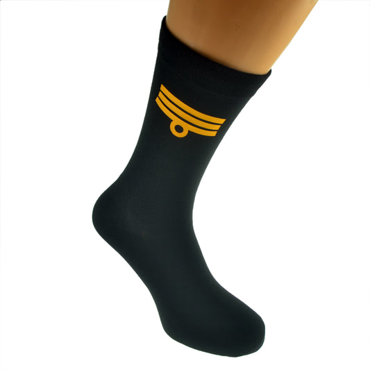 Naval Commander Rank Mens Black Socks| Ashton and Finch