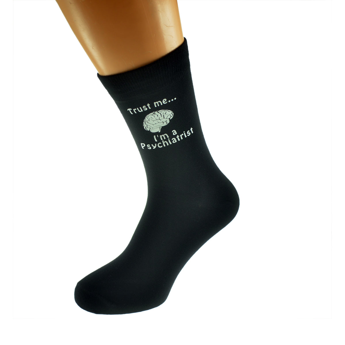 Trust Me I’m A Psychiatrist Mens Black Socks With Image Design| Ashton and Finch