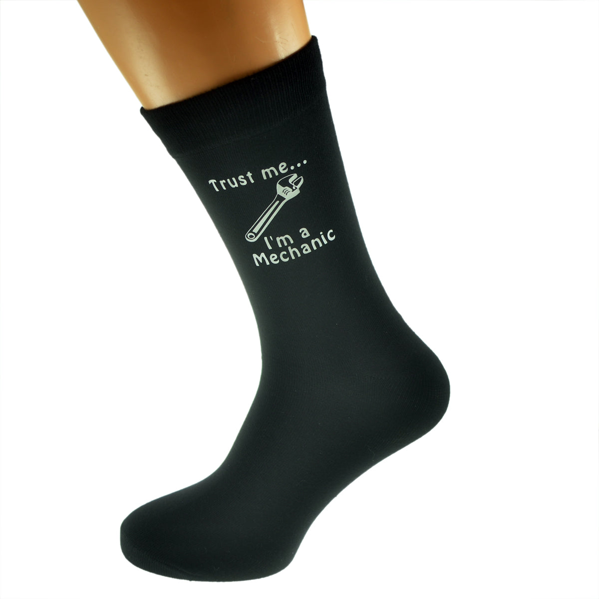 Trust Me I’m A Mechanic Mens Black Socks With Image Design| Ashton and Finch