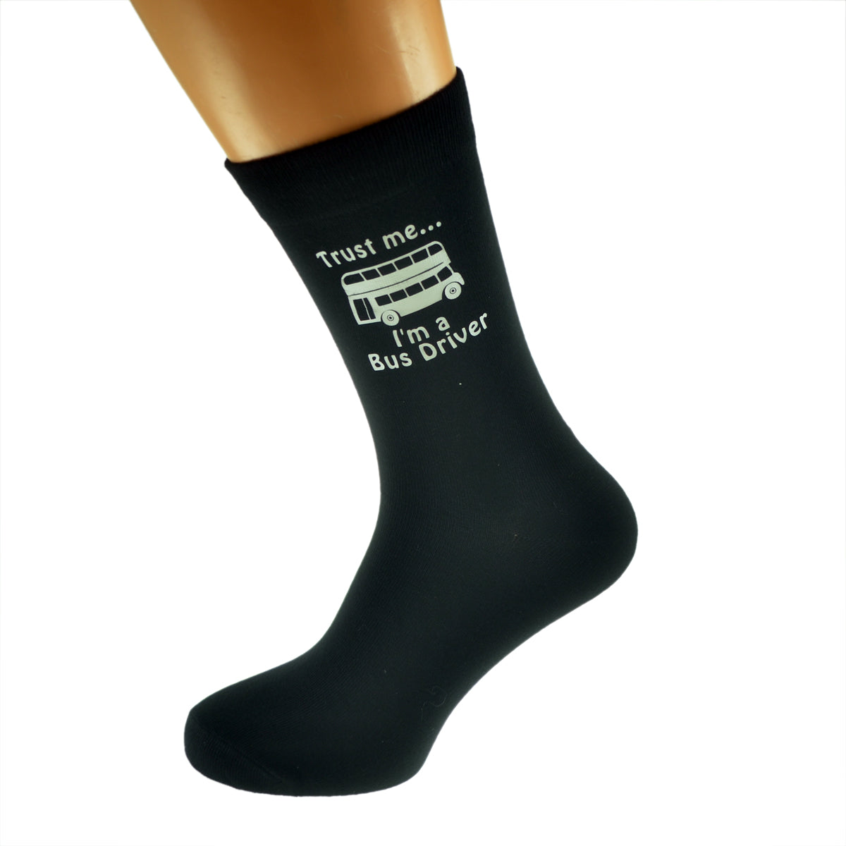 Trust Me I’m A Bus Driver Mens Black Socks With Image Design| Ashton and Finch