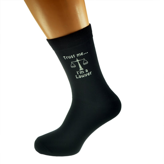 Trust Me I’m A Lawyer Mens Black Socks With Image Design| Ashton and Finch