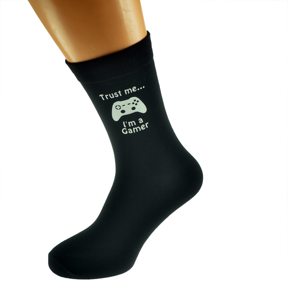 Trust Me I’m A Gamer Mens Black Socks With Image Design| Ashton and Finch