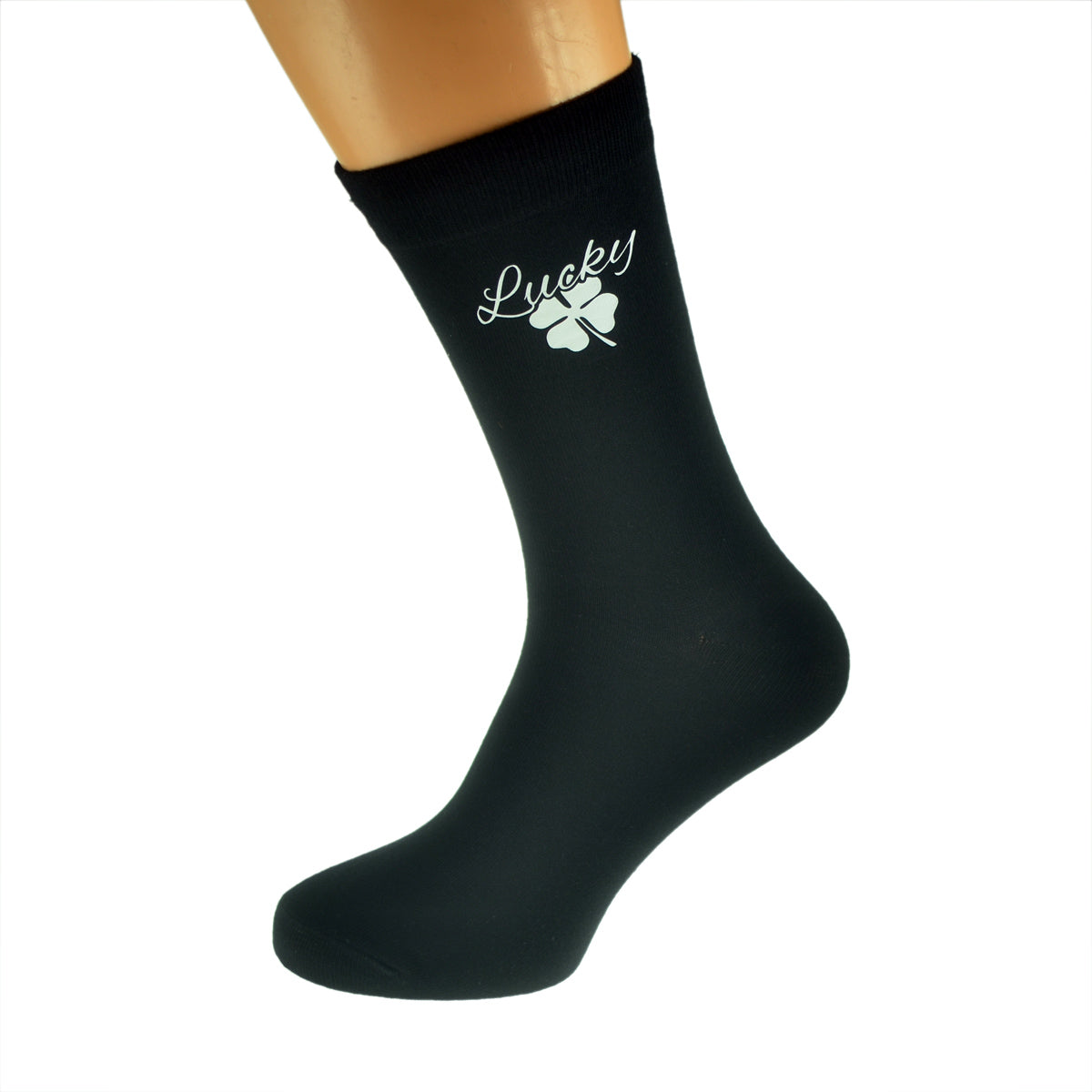 Lucky Four Leaf Clover Mens Black Socks| Ashton and Finch