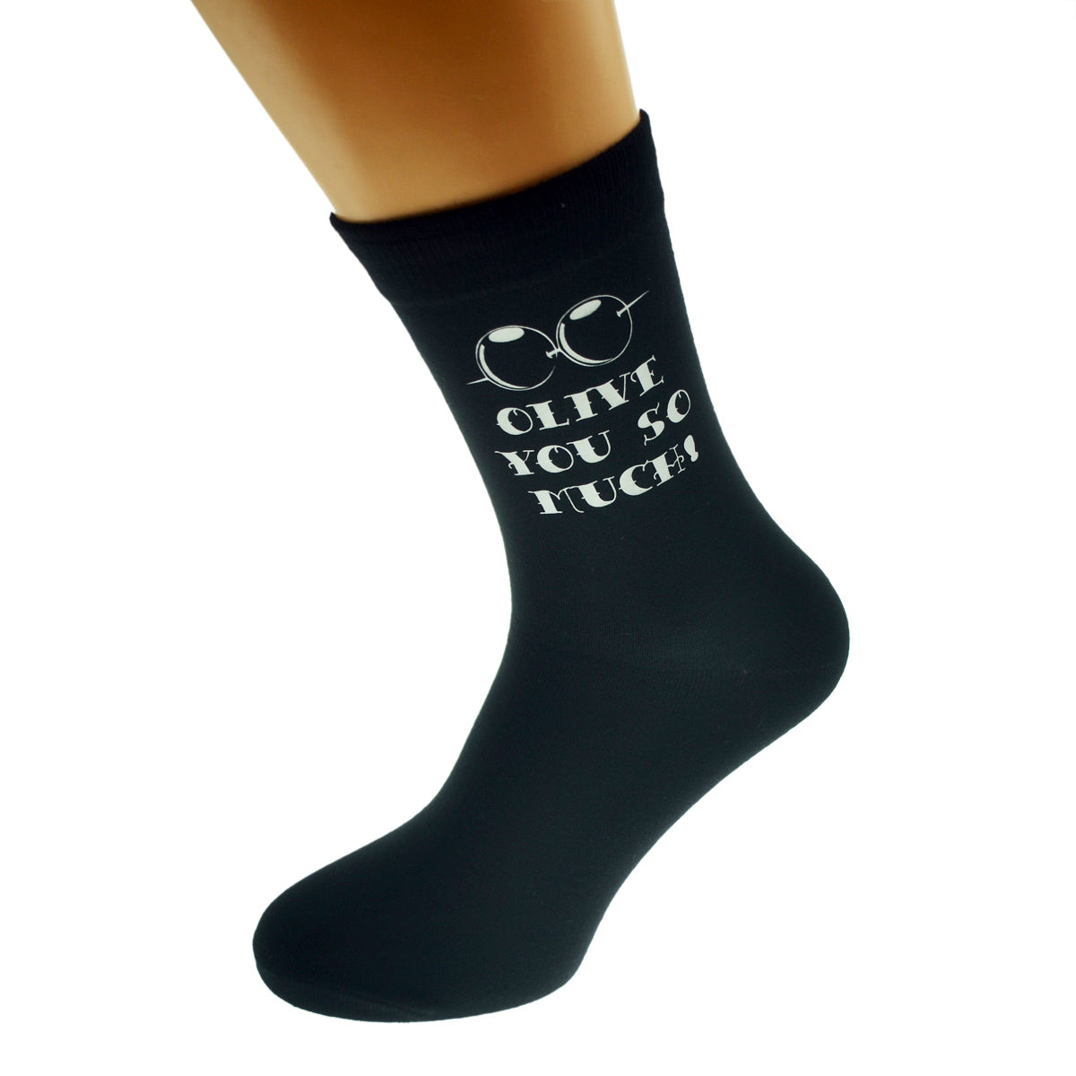 Olive You So Much Romantic Valentine Mens Black Socks| Ashton and Finch