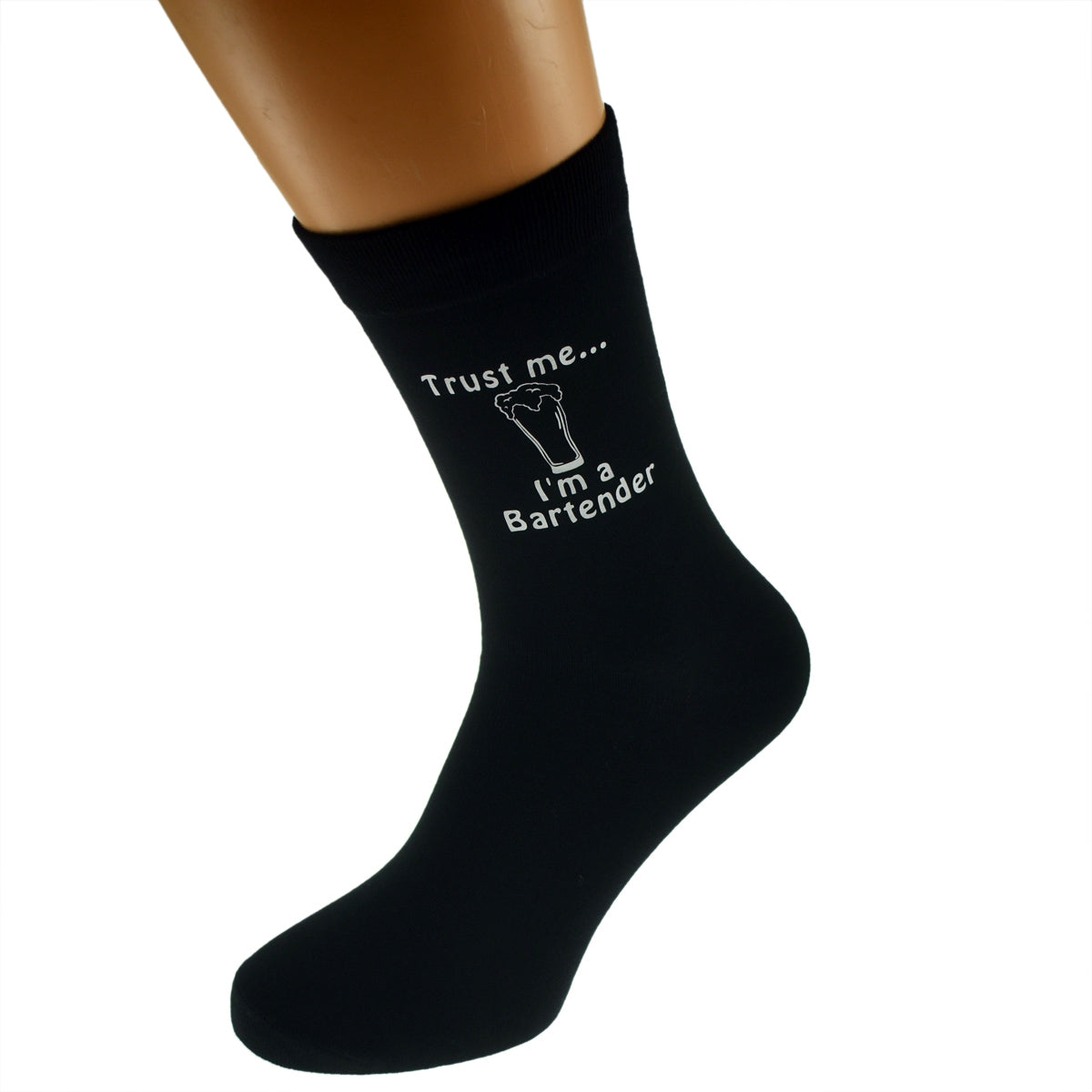 Trust Me I’m A Bartender Mens Black Socks With Image Design| Ashton and Finch