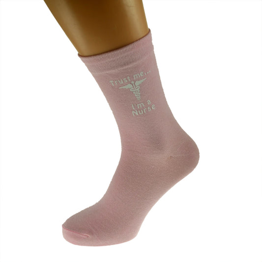 Nurse Design Trust Me I’m A Nurse Ladies Pink Socks| Ashton and Finch