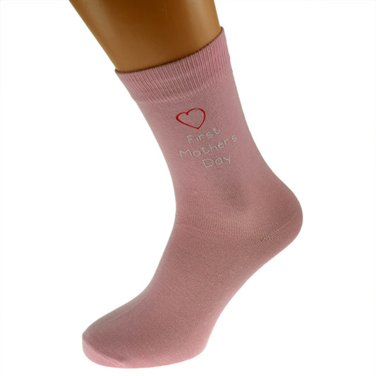 First Mothers Day Ladies Pink Socks| Ashton and Finch