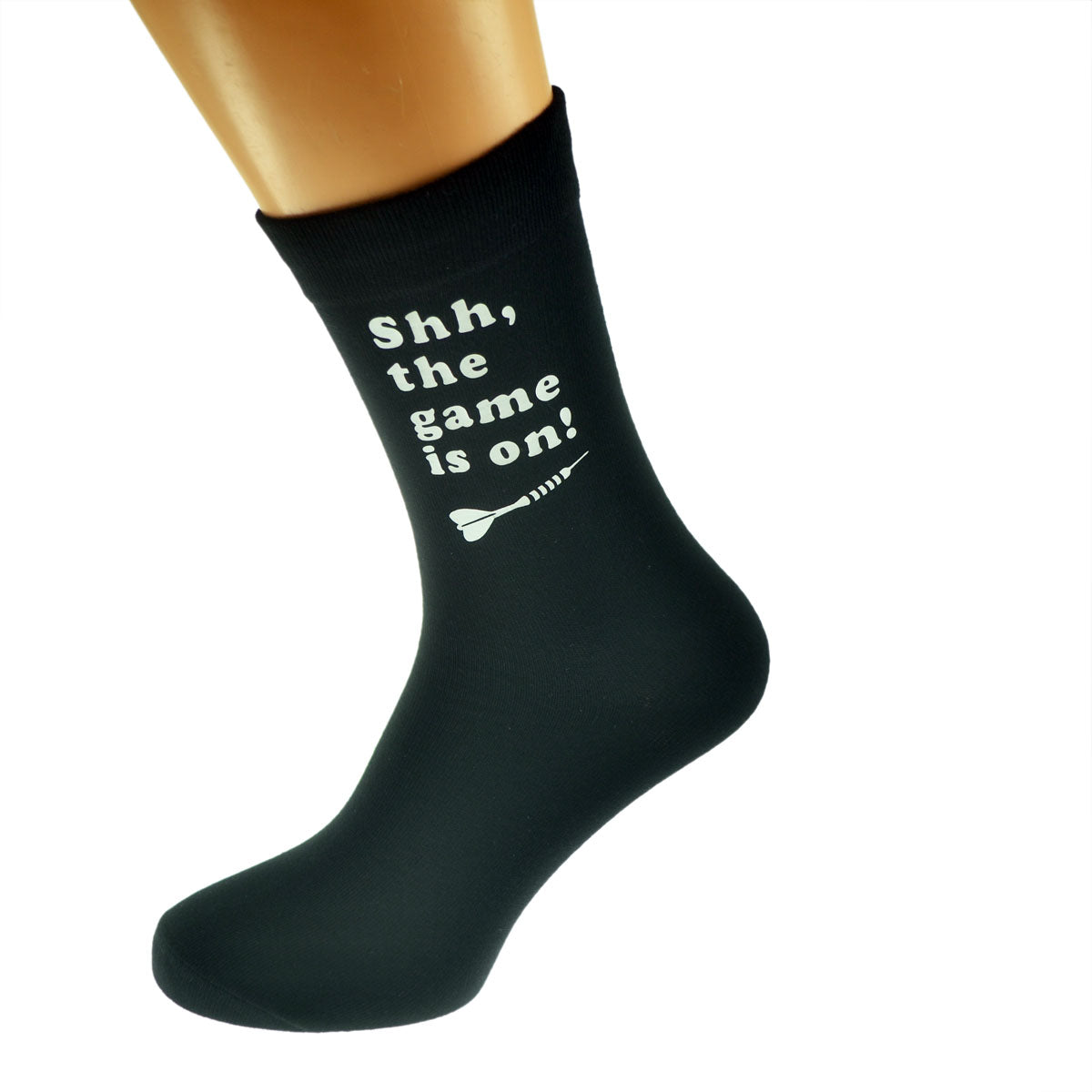 Shh The Game Is On Darts Fan Mens Black Socks| Ashton and Finch