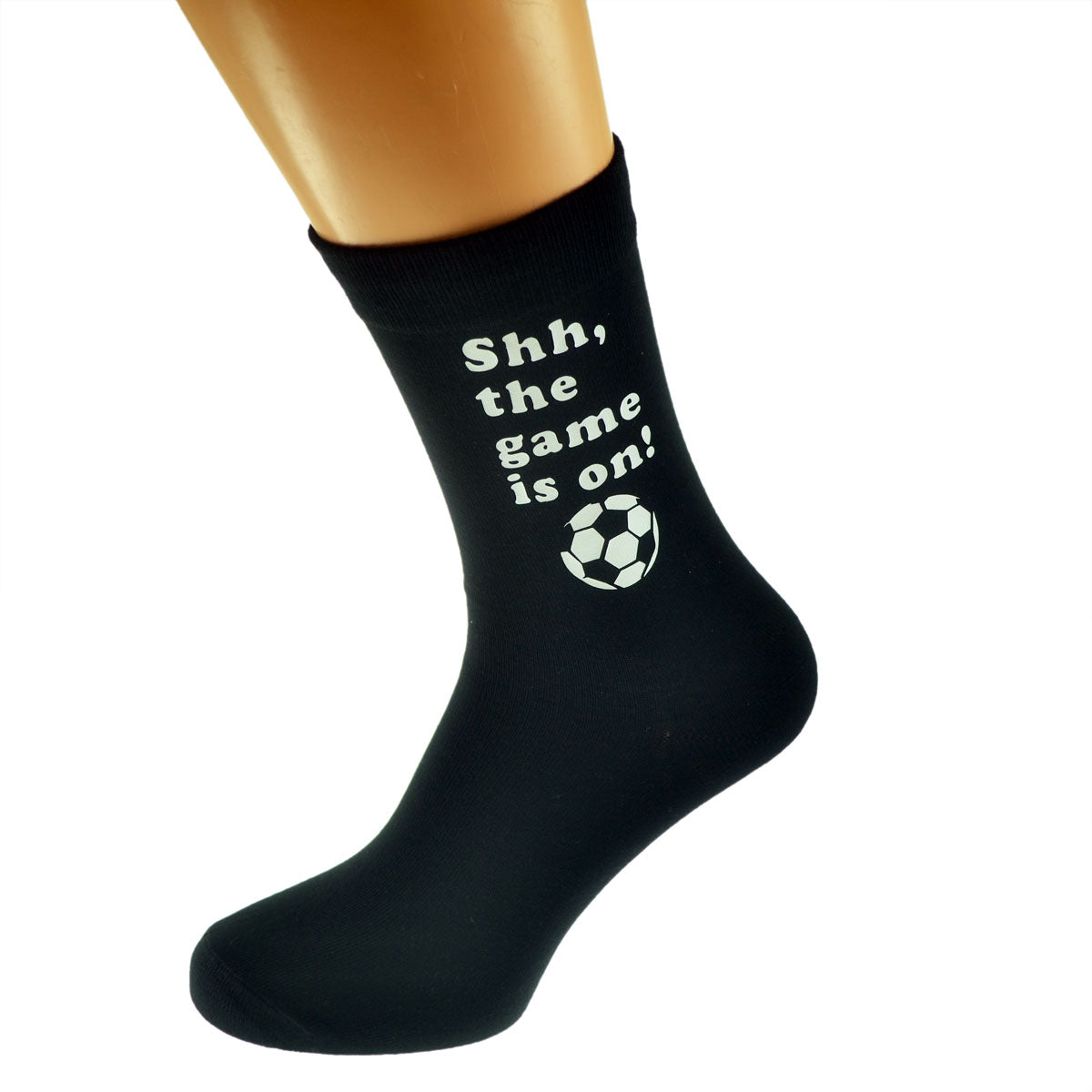 Shh The Game Is On Football Fan Mens Black Socks| Ashton and Finch