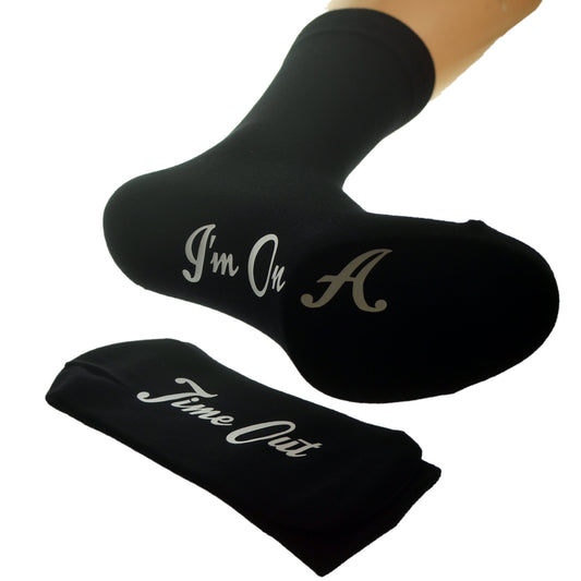 Sole Print I’m On A Time Out Mens Black Socks| Ashton and Finch