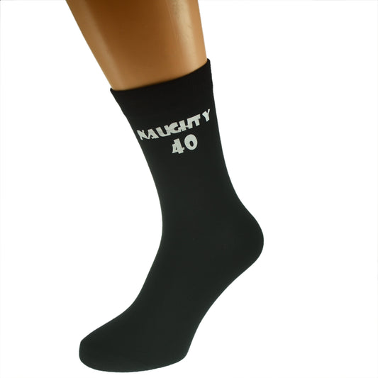 Naughty 40 Mens Black Socks Excellent 40th Birthday Gift| Ashton and Finch