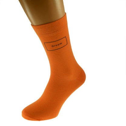 Orange Wedding Roles Vinyled Wedding Socks| Ashton and Finch