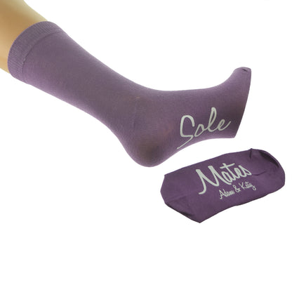 Personalised Sole Mates Womens Purple Socks| Ashton and Finch