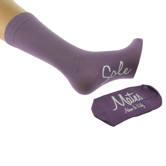 Personalised Sole Mates Womens Purple Socks| Ashton and Finch