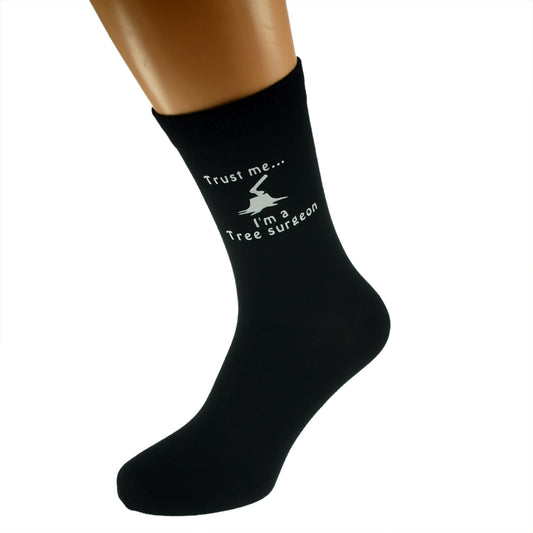 Trust Me I’m A Tree Surgeon Mens Black Socks| Ashton and Finch