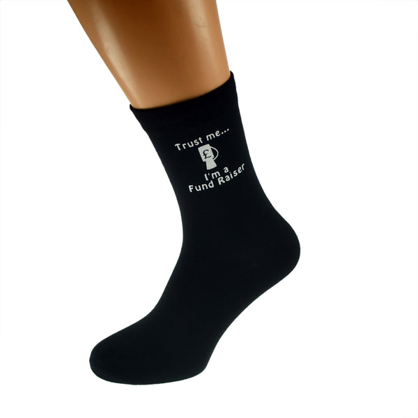 Fundraiser Socks Funny Work Design