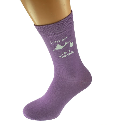 Trust Me I’m A Midwife Womens Purple Socks| Ashton and Finch