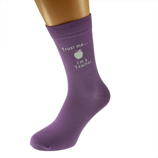 Trust Me I’m A Teacher Ladies Purple Socks| Ashton and Finch