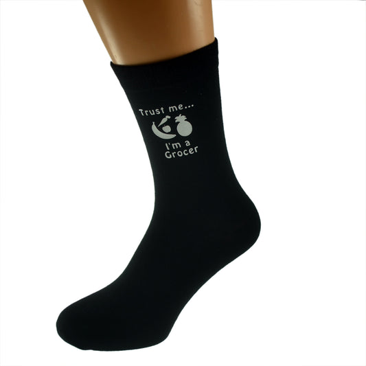 Trust Me I’m A Grocer Mens Black Socks| Ashton and Finch