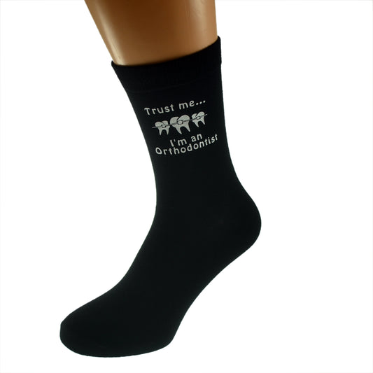 Trust Me I’m An Orthodontist Mens Black Socks| Ashton and Finch