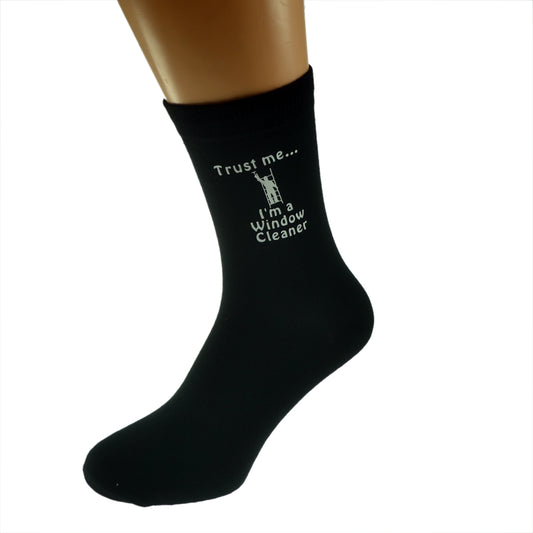 Trust Me I’m A Window Cleaner Mens Black Socks| Ashton and Finch