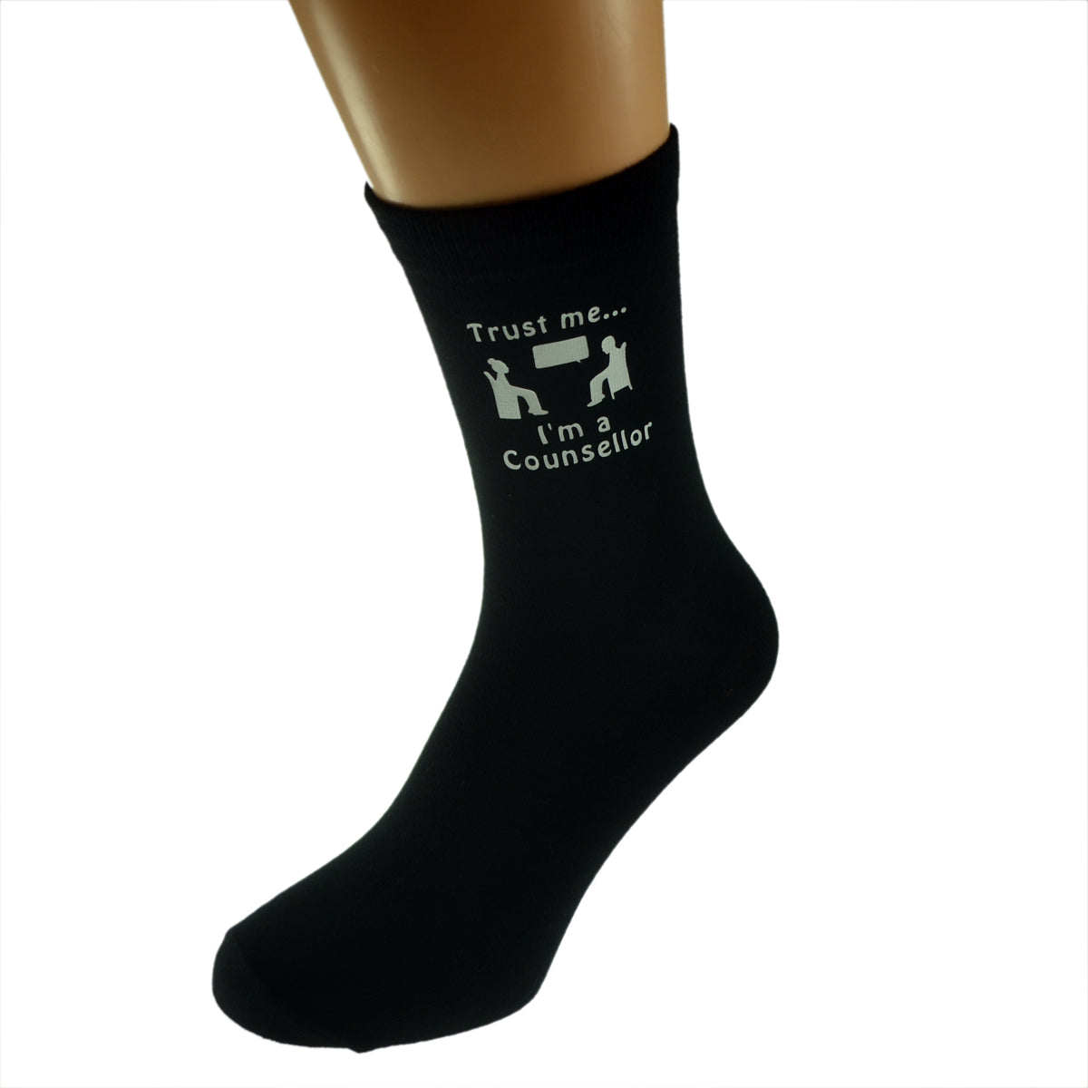 Trust Me I’m A Counsellor Mens Black Socks| Ashton and Finch