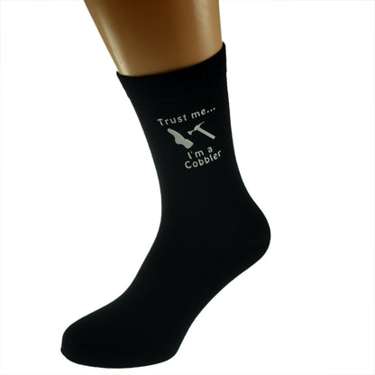 Trust Me I’m A Cobbler Mens Black Socks| Ashton and Finch