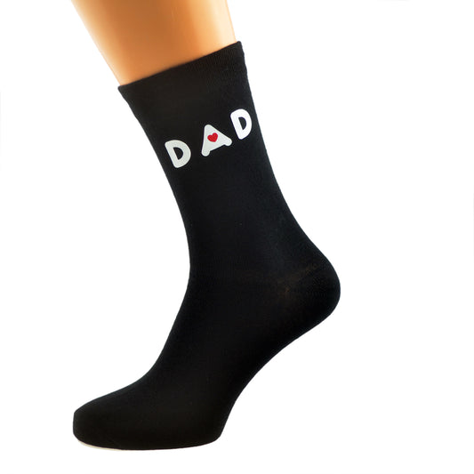 Sentimental Dad With Red Heart Mens Black Socks| Ashton and Finch