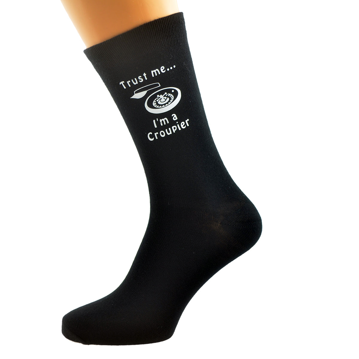 Trust Me I’m A Croupier Mens Black Socks| Ashton and Finch