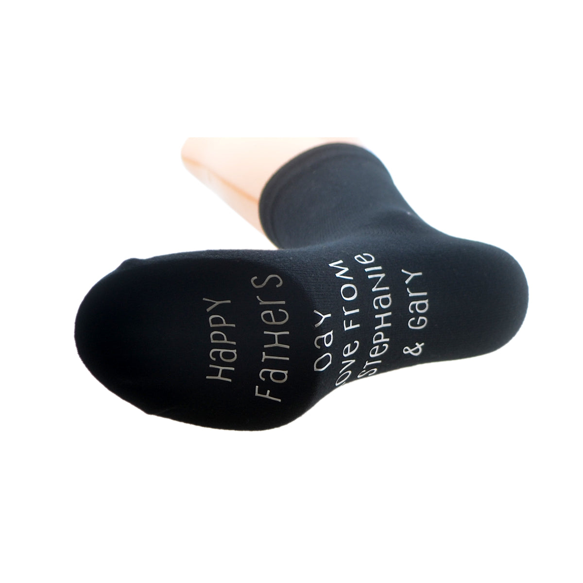 Sole Print Personalised Happy Fathers Day From Mens Black Socks| Ashton and Finch