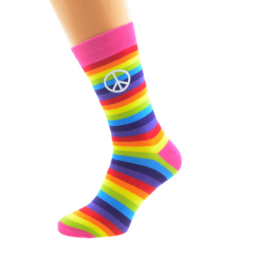 Ban The Bomb Sign Rainbow Design Socks| Ashton and Finch