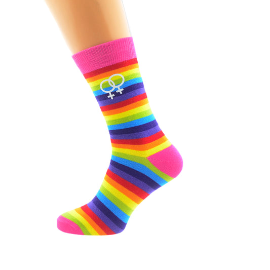 Same Sex Female Sign Rainbow Socks| Ashton and Finch