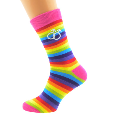 Same Sex Male Sign Rainbow Socks| Ashton and Finch
