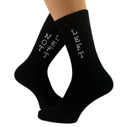 Left Not Left Comical Design Mens Black Socks| Ashton and Finch