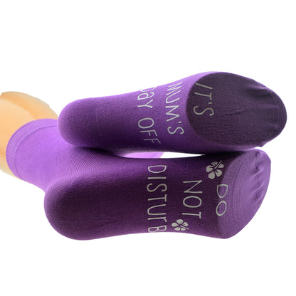 Do Not Disturb It’s Mums Day Off Floral Sole Print Ladies Purple Socks| Ashton and Finch