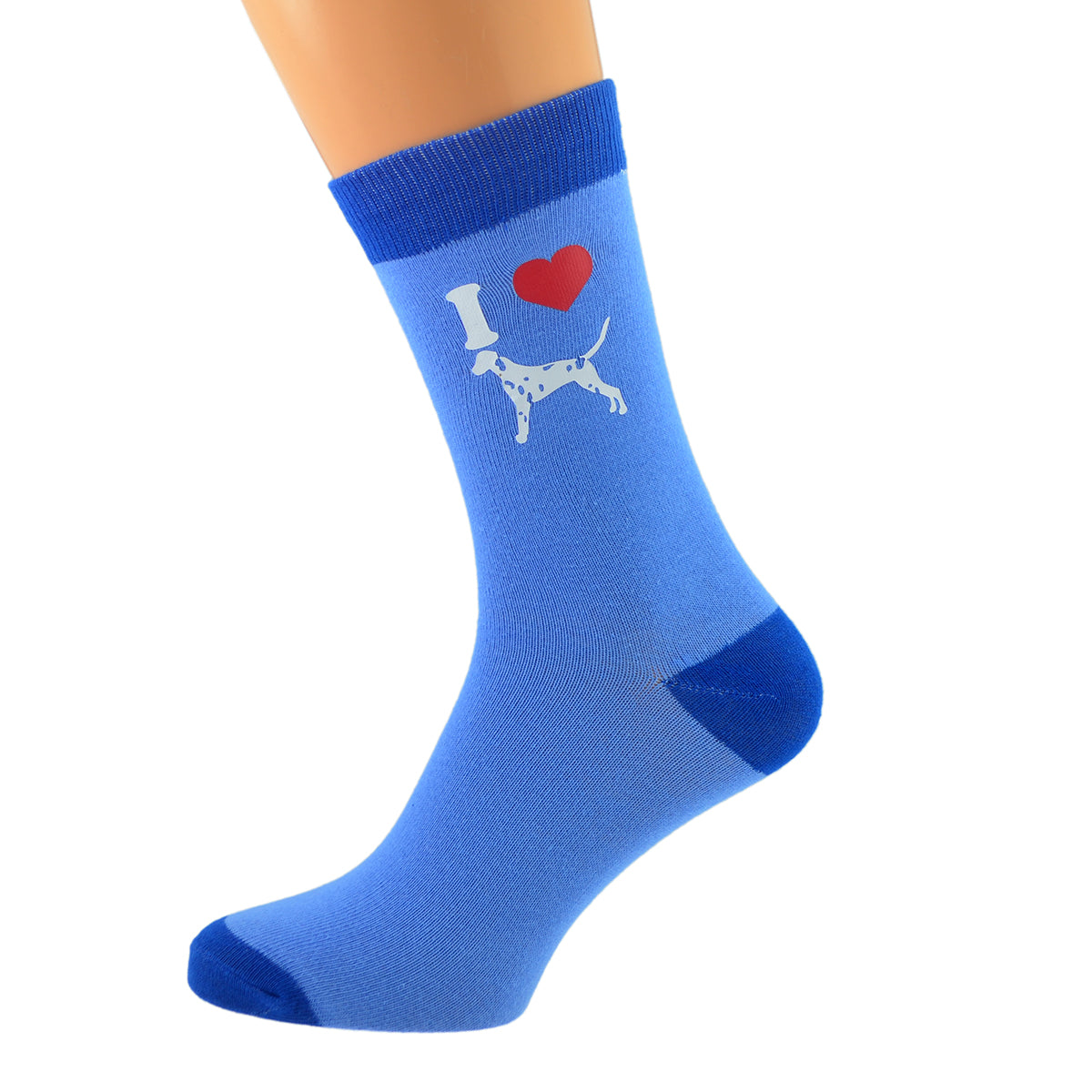 Two Tone Blue Unisex Socks I Love Dalmatian Dogs| Ashton and Finch