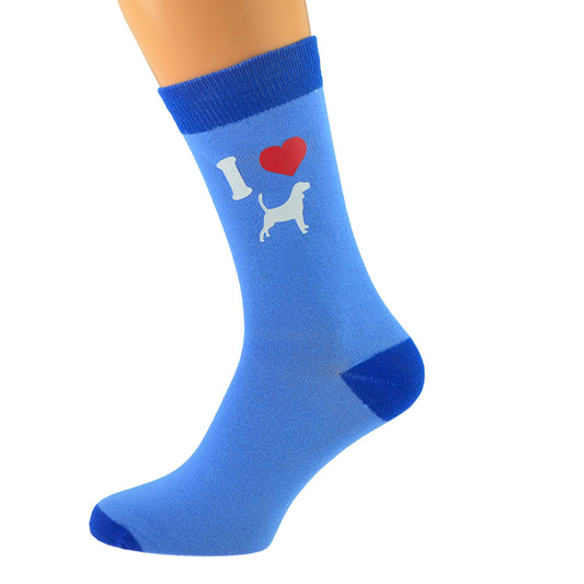 Two Tone Blue Unisex Socks I Love Beagles Dog Design| Ashton and Finch