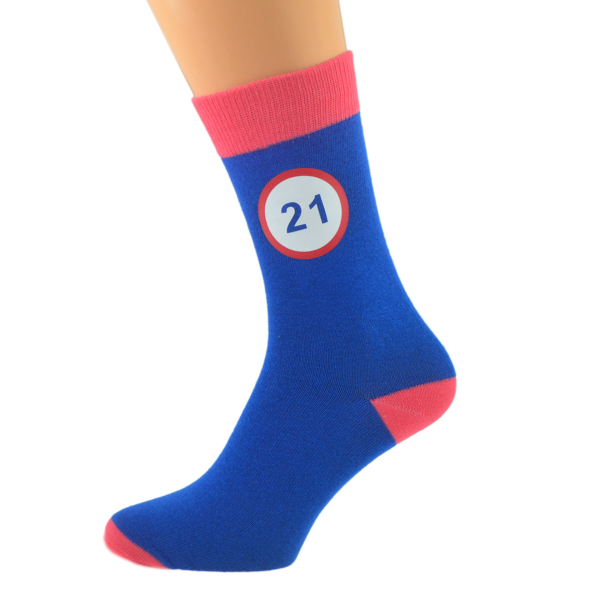 Blue Salmon Pink Unisex Socks Road Sign 21st Birthday| Ashton and Finch