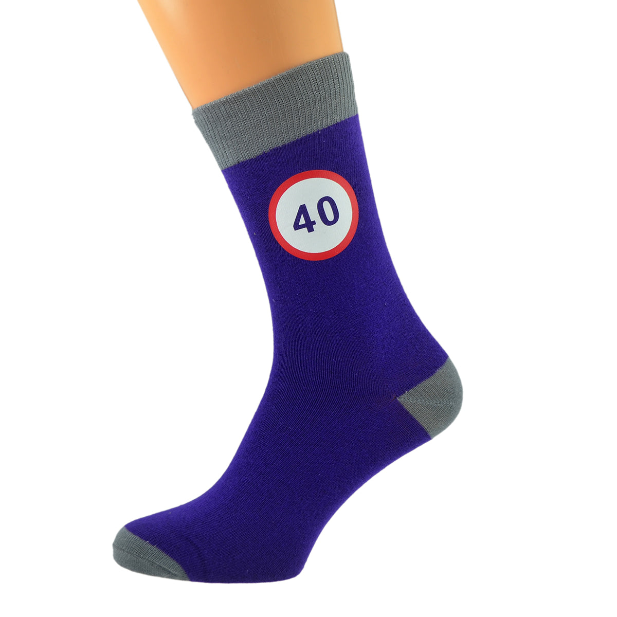 Purple Grey Unisex Socks Road Sign 40th Birthday Or Anniversary| Ashton and Finch
