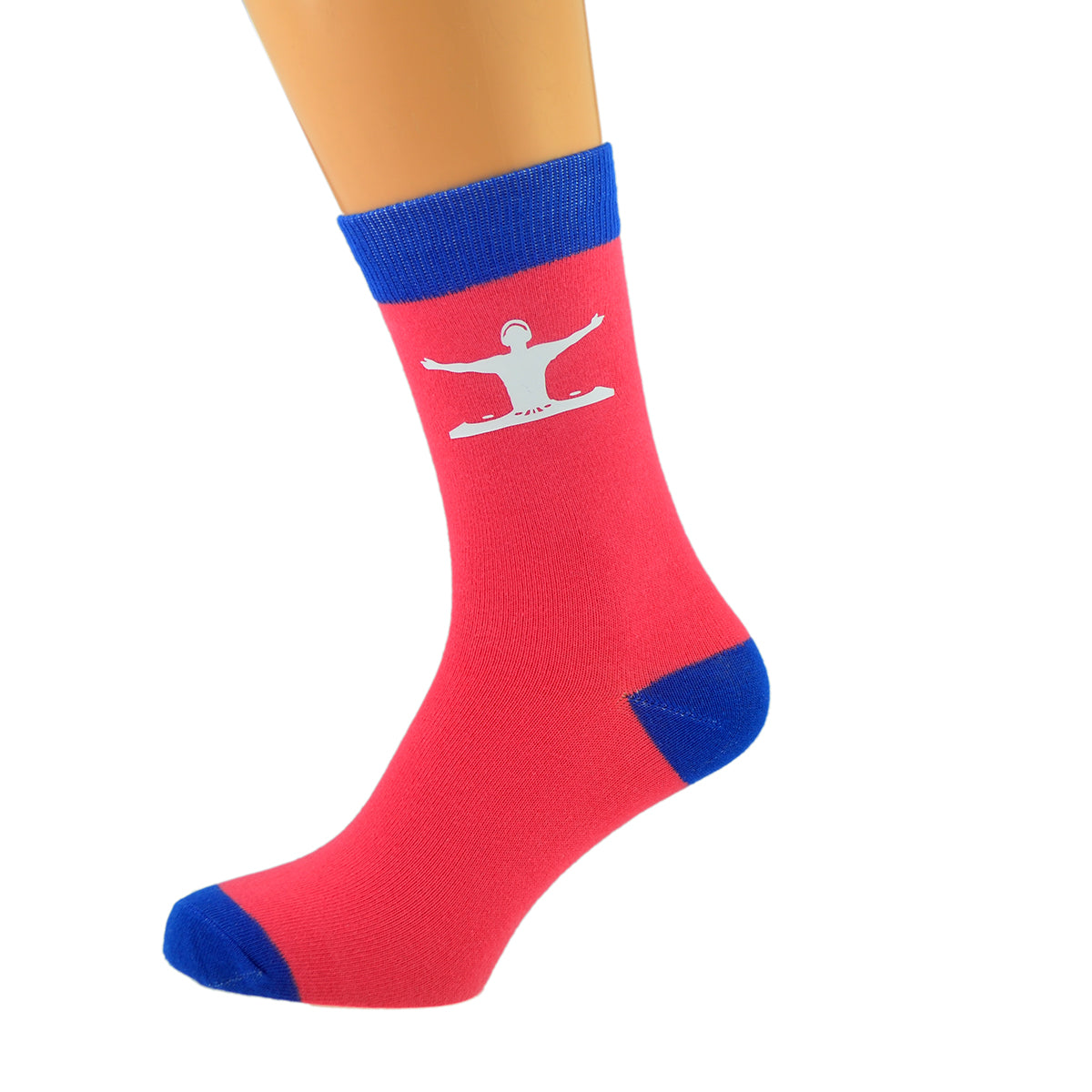 Salmon Pink Blue Unisex Socks DJ Design| Ashton and Finch