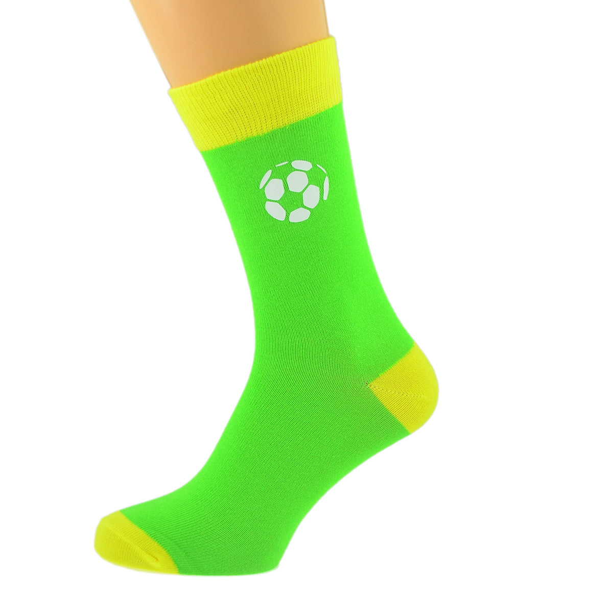 Lime Green Yellow Unisex Socks Football Design| Ashton and Finch