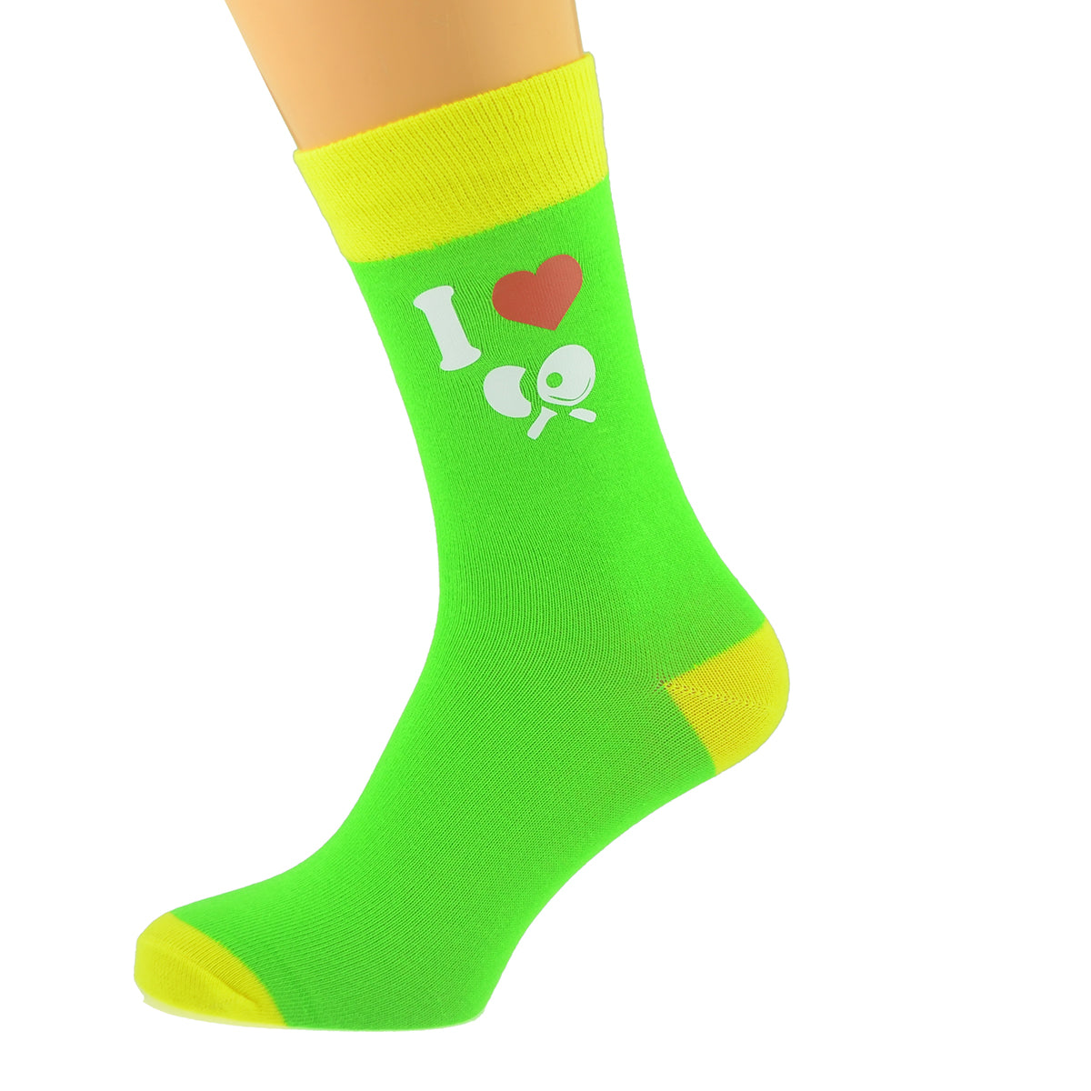Lime Green Yellow Unisex Socks Table Tennis Design| Ashton and Finch