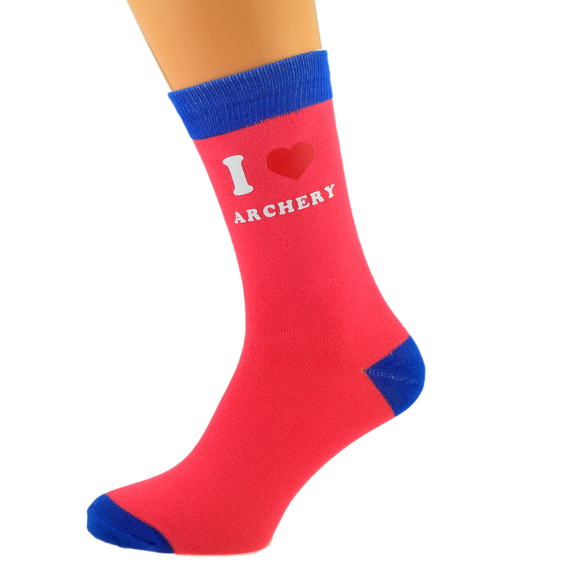 Salmon Pink Blue Unisex Socks I Love Archery| Ashton and Finch