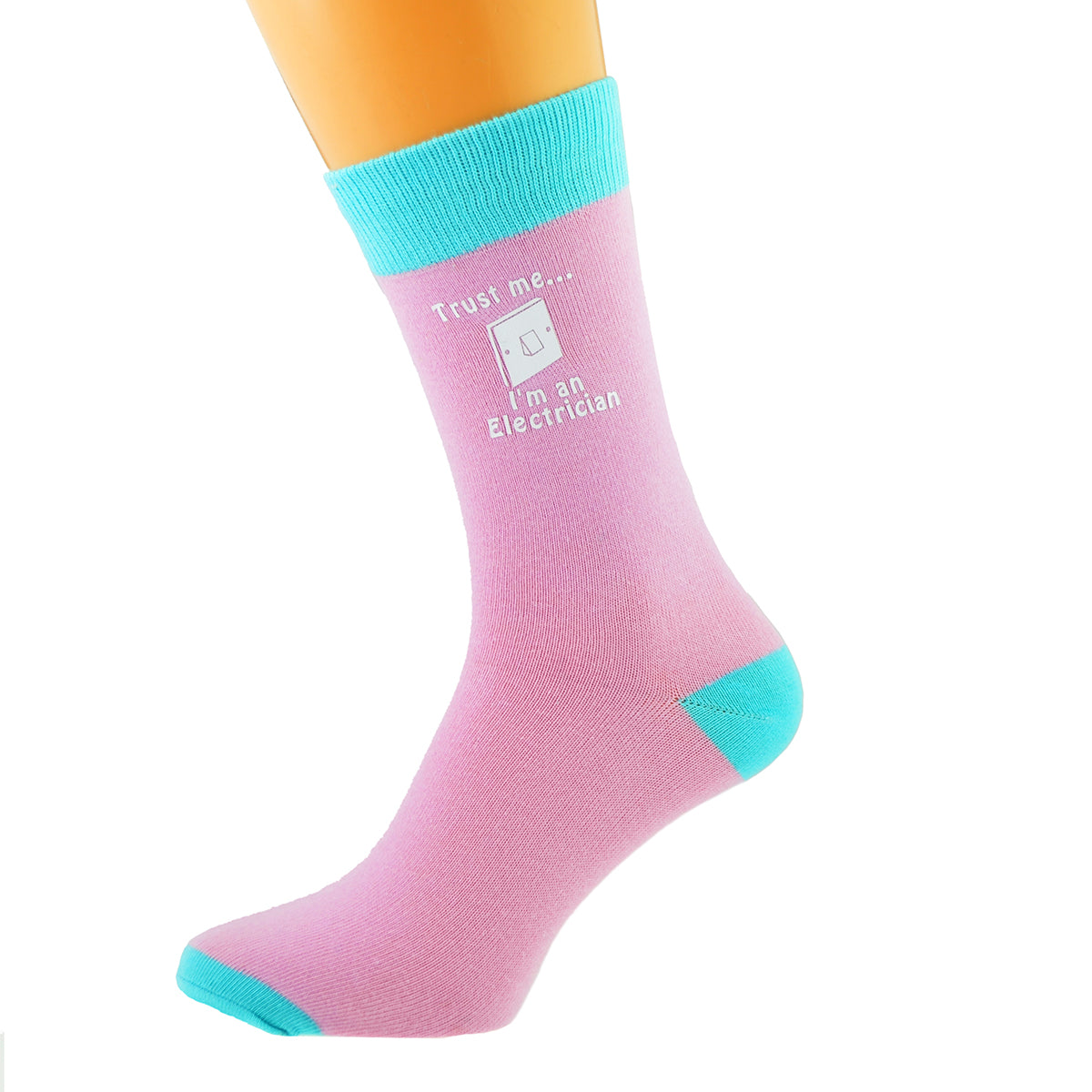 Pale Pink Turquoise Unisex Socks Trust Me I’m An Electrician| Ashton and Finch